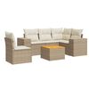 vidaXL Salon de jardin avec coussins 6 pcs beige r&eacute;sine tress&eacute;e