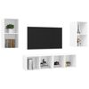 vidaXL Meubles TV muraux 4 pcs Blanc brillant Bois d'ing&eacute;nierie