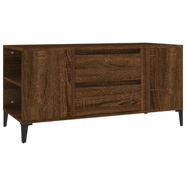 vidaXL Meuble TV Ch&ecirc;ne marron 102x44,5x50 cm Bois d'ing&eacute;nierie
