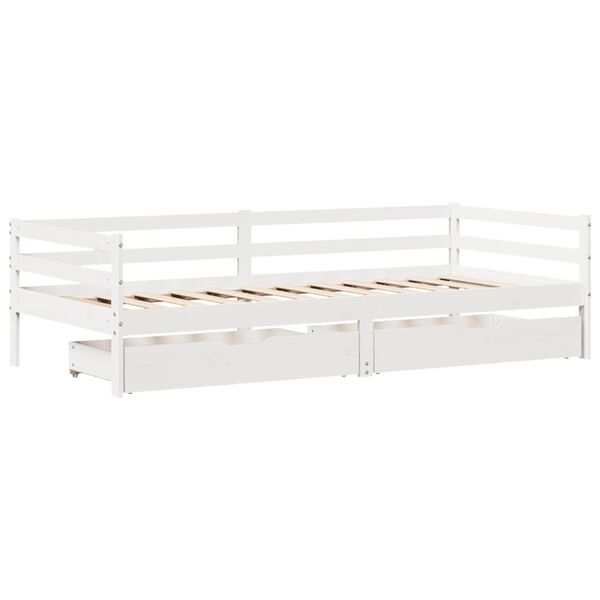 vidaXL Lit de jour avec tiroirs sans matelas 90x200 cm bois massif