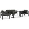 vidaXL Ensemble de canap&eacute;s 5 pcs avec coussins Aluminium Anthracite