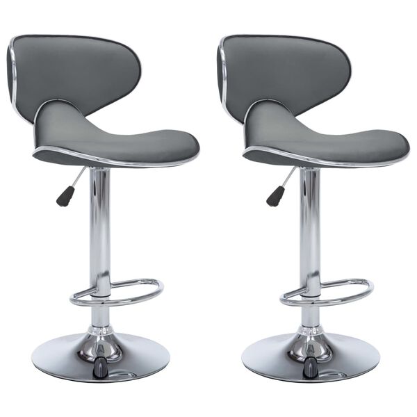 vidaXL Tabourets de bar lot de 2 gris similicuir
