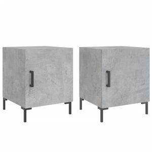 vidaXL Tables de chevet 2 pcs gris b&eacute;ton 40x40x50 cm bois d&rsquo;ing&eacute;nierie