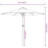 vidaXL Parasol de jardin avec LED et m&acirc;t en acier blanc 225x225x212 cm