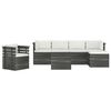 vidaXL Salon palette de jardin 7 pcs avec coussins Bois de pin massif