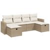 vidaXL Salon de jardin avec coussins 6 pcs beige r&eacute;sine tress&eacute;e