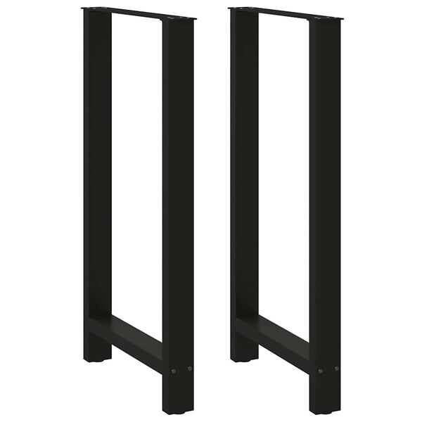 vidaXL Pieds de table de bar Noir 2 pi&egrave;ces 60 x (110-111) cm Acier