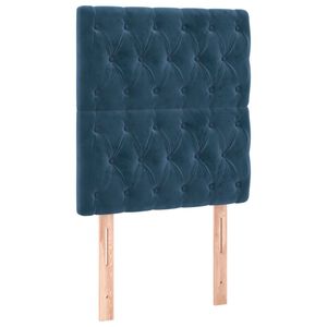 vidaXL T&ecirc;te de lit Bleu fonc&eacute; 80x7x118/128 cm Velours