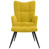 vidaXL Fauteuil relax avec tabouret en velours jaune moutarde