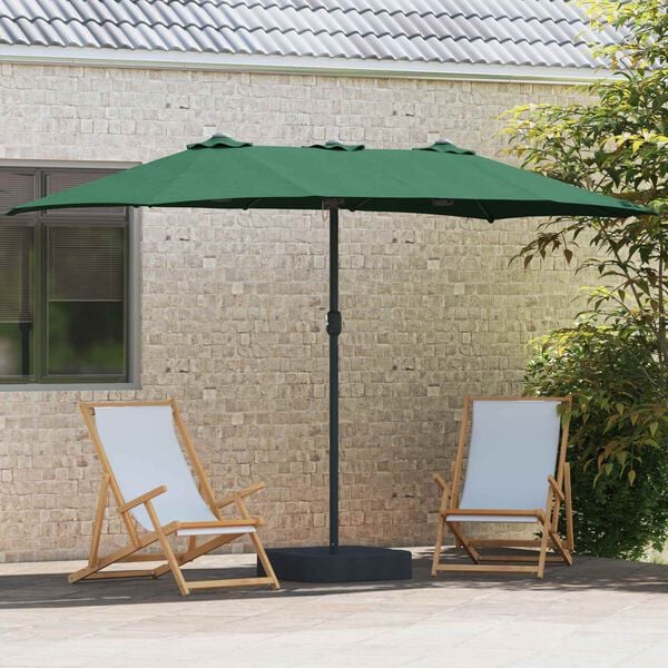 vidaXL Parasol de jardin Vert 385 x 209 x 244 cm Polyester
