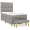 vidaXL Sommier &agrave; lattes de lit avec matelas Gris clair 80x200 cm Tissu