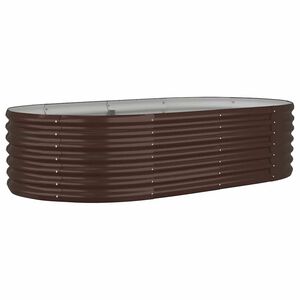 vidaXL Lit sur&eacute;lev&eacute; de jardin Acier galvanis&eacute; marron