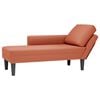 vidaXL Chaise longue avec coussin rouge orange tissu en velours c&ocirc;tel&eacute;