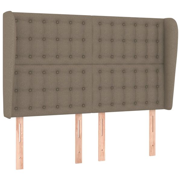 vidaXL T&ecirc;te de lit avec oreilles Taupe 147x23x118/128 cm Tissu