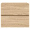 vidaXL Table de chevet murale avec lumi&egrave;res LED ch&ecirc;ne sonoma
