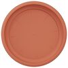vidaXL Plateau &agrave; fleurs rond 24 pcs Rouge brique &Oslash; 23,5 x 2,5 cm