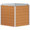 vidaXL Jardin sur&eacute;lev&eacute; Marron Clair 129 x 129 x 77 cm Acier galvanis&eacute;