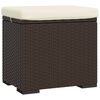 vidaXL Pouf avec coussin marron 40x30x40 cm r&eacute;sine tress&eacute;e