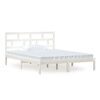 vidaXL Cadre de lit sans matelas blanc bois de pin massif