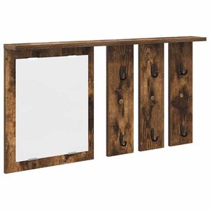 vidaXL Porte-manteau mural avec &eacute;tag&egrave;re Ch&ecirc;ne fum&eacute; 85 x 10 x 45 cm
