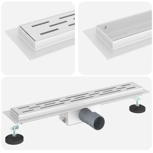 vidaXL Drain de Douche avec Design Lin&eacute;aire Argent&eacute; 50 cm