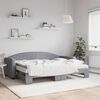 vidaXL Lit de jour avec gigogne et matelas gris clair 80x200 cm tissu