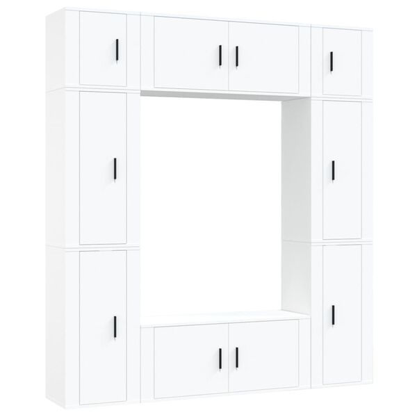 vidaXL Ensemble de meubles TV 8 pcs Blanc Bois d'ingénierie