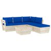 vidaXL Salon de jardin palette 6 pcs avec coussins bois d'&eacute;pic&eacute;a