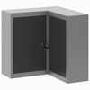 vidaXL Armoire &agrave; outils avec &eacute;tag&egrave;re Noir et gris 55 x 55 x 55 cm