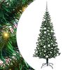 vidaXL Sapin de No&euml;l artificiel pr&eacute;-&eacute;clair&eacute; Vert 180 cm PVC et m&eacute;tal