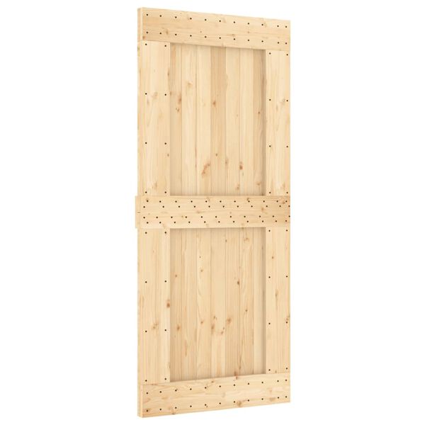 vidaXL Porte coulissante et kit de quincaillerie 90x210 cm pin massif