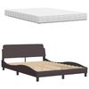 vidaXL Lit avec matelas marron fonc&eacute; 140x200 cm tissu
