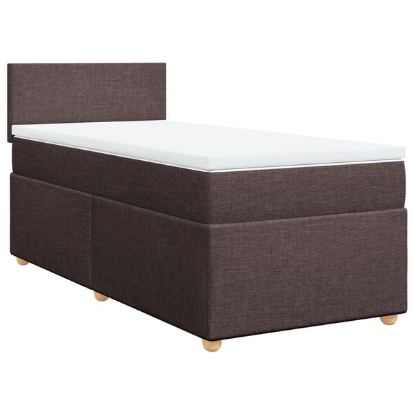 vidaXL Sommier &agrave; lattes de lit avec matelas Marron fonc&eacute; 100x200 cm