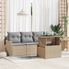 vidaXL Ensemble de canap&eacute; de jardin 5 pcs Beige Poly Rattan