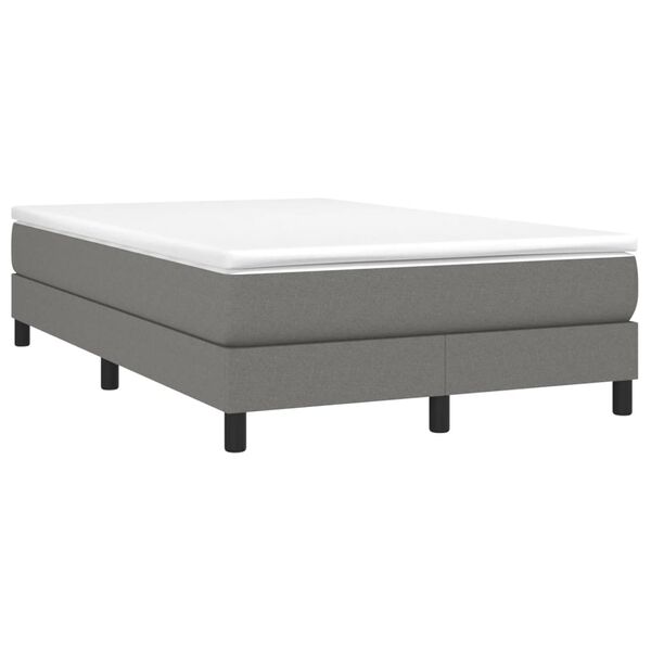 vidaXL Sommier à lattes de lit avec matelas gris foncé 120x190cm tissu