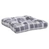vidaXL Coussins de palette lot de 2 motif &agrave; carreaux gris tissu