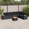 vidaXL Salon de jardin 8 pcs avec coussins noir r&eacute;sine tress&eacute;e