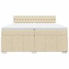 vidaXL Sommier &agrave; lattes de lit avec matelas Cr&egrave;me 200x200 cm Tissu