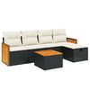 vidaXL Salon de jardin 6 pcs avec coussins noir r&eacute;sine tress&eacute;e