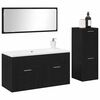 vidaXL Ensemble de mobilier de salle de bain 3 pcs Ch&ecirc;ne noir