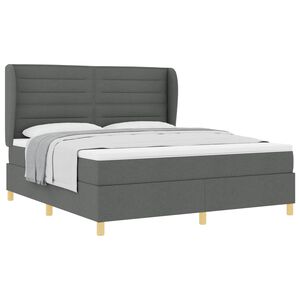 vidaXL Lit &agrave; ressorts avec matelas gris fonc&eacute; 90x190 cm Gris fonc&eacute;