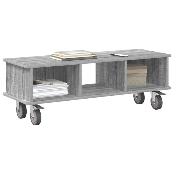 vidaXL Meuble TV Gris Sonoma 100 x 35 x 35 cm Bois d'ing&eacute;nierie
