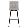 vidaXL Tabouret de bar Gris clair Velours