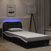 vidaXL Cadre de lit avec LED sans matelas Hvar noir et blanc 90x190 cm