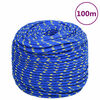 vidaXL Corde de bateau Bleu 10 mm 100 m Polypropyl&egrave;ne