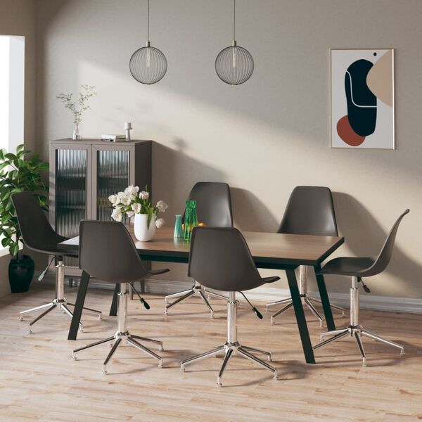 vidaXL Chaises pivotantes &agrave; manger lot de 6 gris clair PP