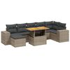 vidaXL Salon de jardin 8 pcs avec coussins gris r&eacute;sine tress&eacute;e