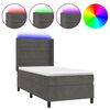 vidaXL Sommier &agrave; lattes de lit et matelas et LED Gris fonc&eacute; 90x200cm