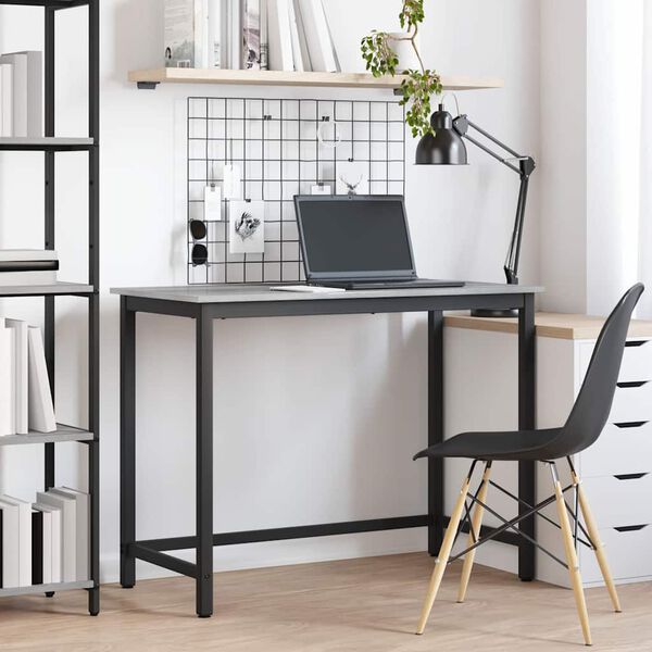 vidaXL table Gris Sonoma 80 x 50 x 76,5 cm Bois d'ing&eacute;nierie et acier
