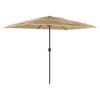vidaXL Parasol de jardin avec LED et m&acirc;t en acier marron 300x200x250cm